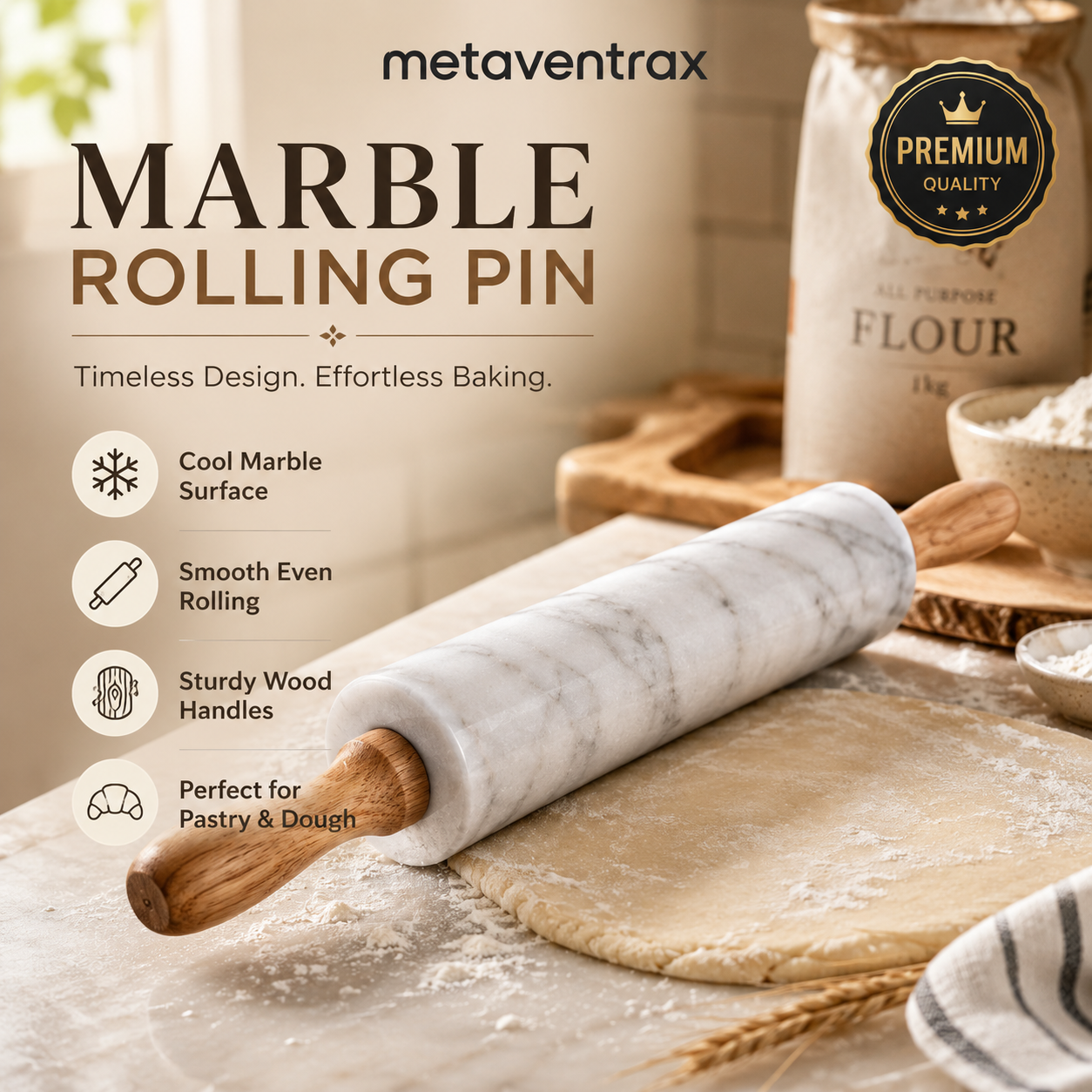 metaventrafit™ Marble Rolling Pin